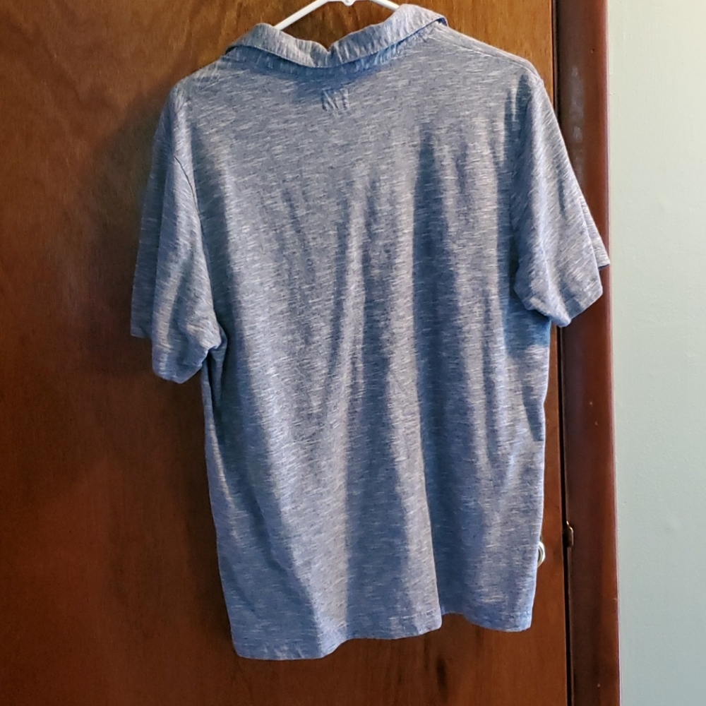 Navy And White Short Sleeve Heather Polo Size Medium - Picture 2 of 7